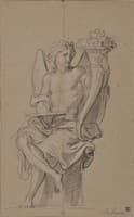 Study of a Winged Allegory with a Cornucopia