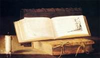 Still Life with Books and a Candle