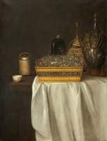 Still Life of Wine Glasses and Flagons