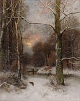 Winter Landscape with Fox