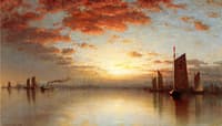 Sunset over New York Bay (study for 'Sunset, Bay of New York)