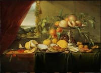 Banquet Still Life with a View onto a Landscape