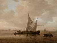 Sailing Boats on the Maas, with Dordrecht in the Background