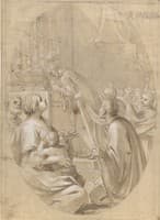 Apparition of the Holy Ghost above a Praying Priest