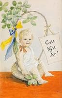 New Year Greeting - Boy in Basket