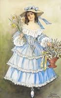 Girl with flower basket
