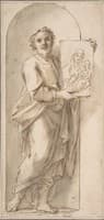 Saint Luke Holding a Painting of the Virgin and Child