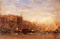 Venise, étude de gondole sur le Grand Canal
