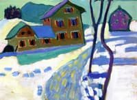 Kochel, Snowy Landscape with Houses