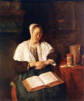 A Woman Asleep with a book on Her Lap
