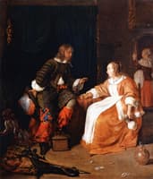A Woman Offering a Glass of Wine to a Man
