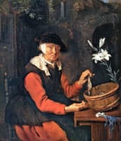 An Old Woman Preparing Herrings