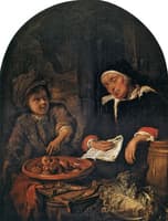 A Boy Stealing an Apple fro a Sleeping Vendor