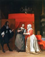 A Man Visiting a Woman Washing Her Hands