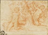 Nymph Surrounded by Putti Watching a Naked Man Bathing