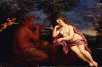 A Woman Listening to a Satyr Piping