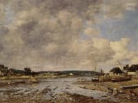 Paysage aux lavandières