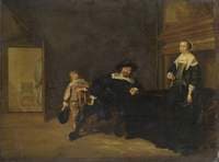 Portraits of a Man, A Woman and a Boy in a Room