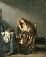 Woman Combing Her Hair
