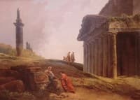 Roman Ruins with a Column and Temple