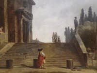 Monuments and Ruins by a Grand Staircase