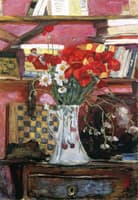 Vase of Flowers and Checkers