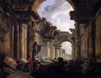 Imaginary View of the Grande Gallerie of the Louvre in Ruins