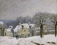 La Place du Chenil à Marly:  Effet de neige (Snow at Marly)