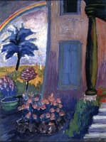 St. Prex, Doorway, Garden with Rainbow