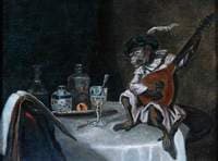 A Monkey Playing a Lute