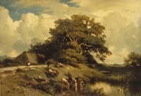 L’abreuvoir et le grand chêne (Watering Place and the Large Oak)