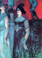 Messaline between Two Members of the Chorus and a Statue