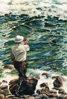 Casting into the Montauk Surf