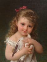Girl Holding a Dove