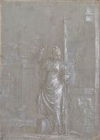 Allegoric Figure Holding a Banner