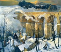 The Great Western Railway Viaduct, St. Austell, Under the Snow