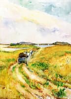 Cart on a Seaside Path