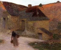 Soleil couchant sur la petite ferme du Lot