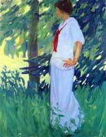 Woman in Blue Middy