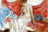 Nude against Red Drapes (study for Nude Seated)