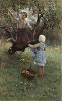 Girls Picking Fruit