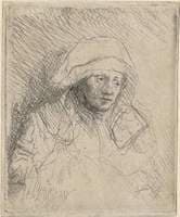 Sick Woman with a Large White Headress (Saskia?)