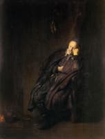 Old Man Asleep by the Fire