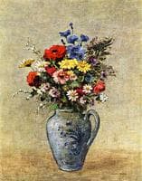Flowers in a Vase with one Handle