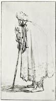 Oriental Leaning on a Stick