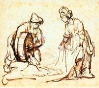 Boaz Casting Barley into Ruth's Veil