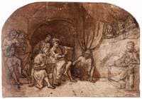 Drawing from a Nude Model in Rembrandt's Studio