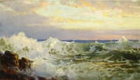 Rolling Surf, Pink Clouds