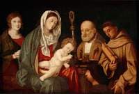 Madonna and Child with Saints Catherine (?), Nicholas and Francis