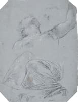 Study of a Seated Woman Seen from Below